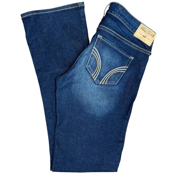 NWOT Women's HOLLISTER Bootcut Faded Low Rise Jeans | Size 5S/27 - Picture 1 of 9